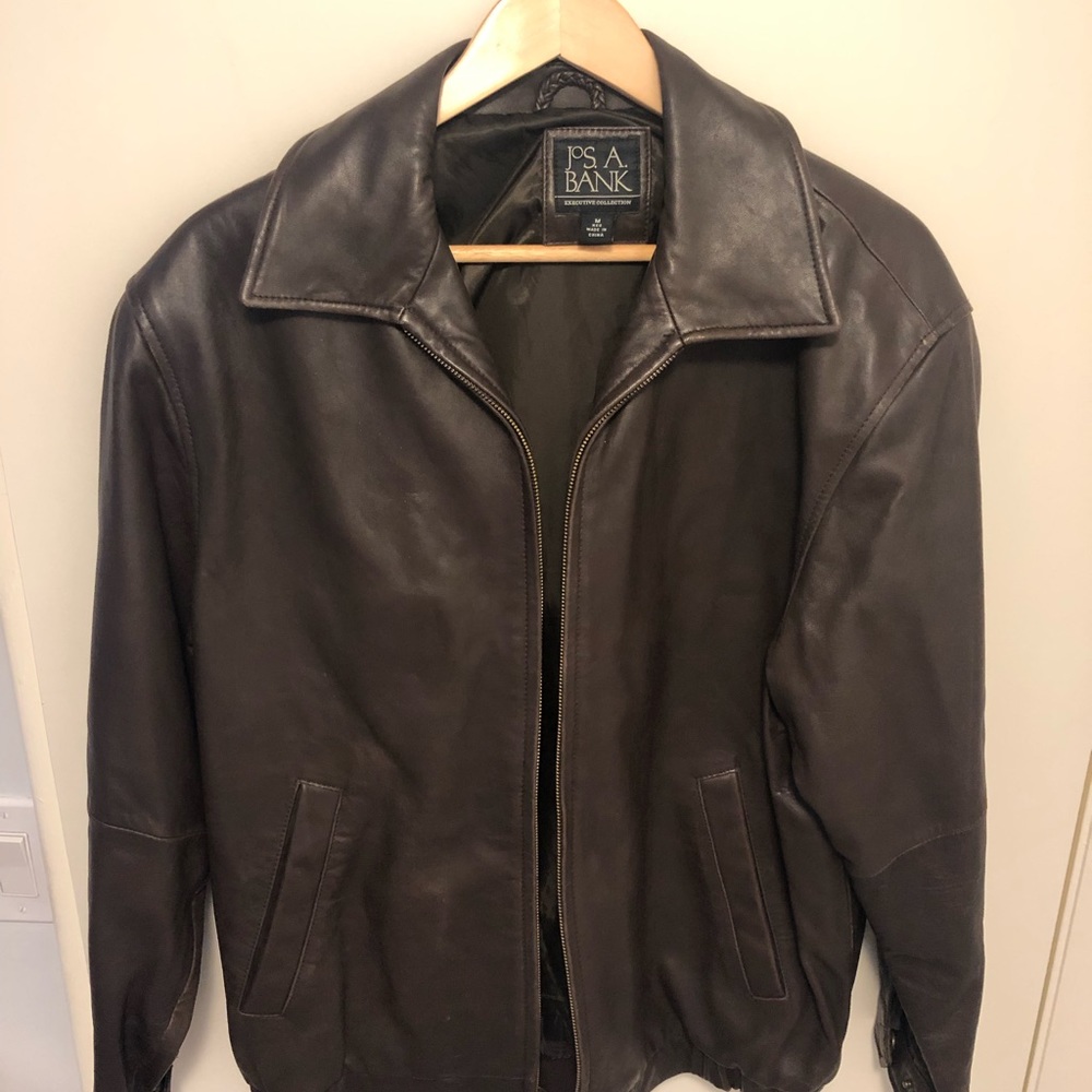 Jos. A. Bank brown leather jacket (men’s)